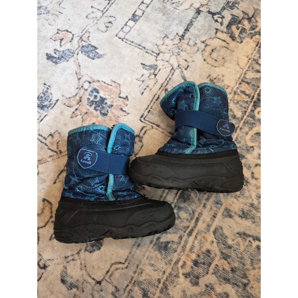 Kamik Toddler‎ Size 10 Snowbug 5 Waterproof Winter Blue Star Snow Boots